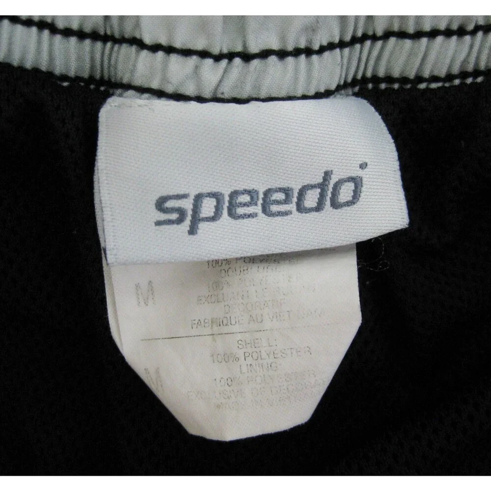 SPEEDO Men's (Size Medium) Black Red Swim Shorts Swimming Trunks Beach Swimwear